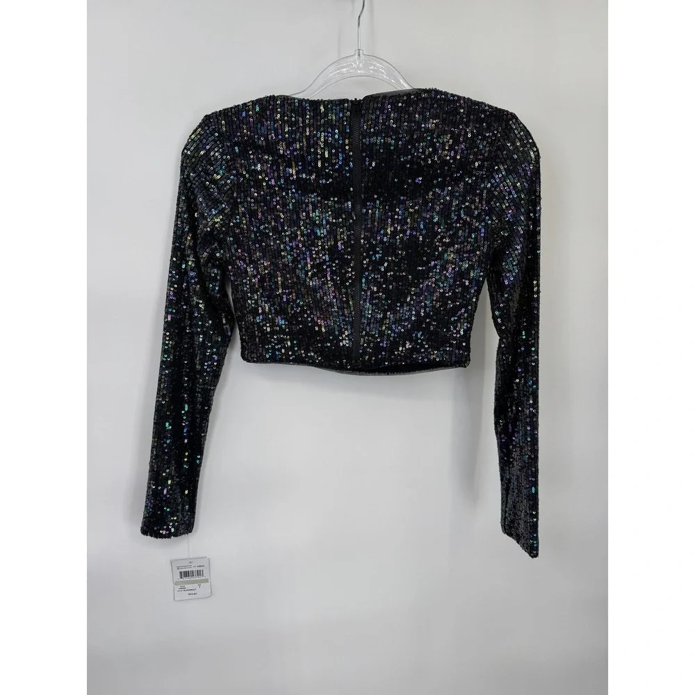 Morgan & Co Homecoming 2-pc Skirt Set Womens 0 Black Multi Sequin Party Glam NWT